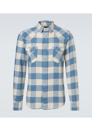 RRL Buffalo checked cotton and linen shirt