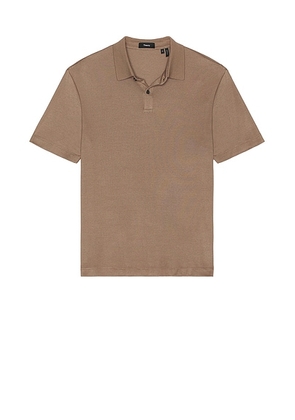 Theory Kayser Short Sleeve Polo in Walnut - Brown. Size L (also in ).