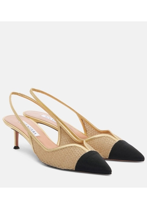 Aquazzura Gia 50 mesh slingback pumps