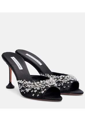 Aquazzura Bisous 85 embellished satin mules