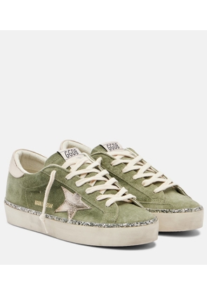 Golden Goose Hi Star glitter-trimmed suede sneakers
