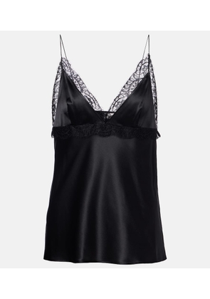 Nina Ricci Lace-trimmed silk-blend satin camisole