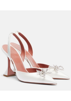 Amina Muaddi Rosie 95 satin slingback pumps