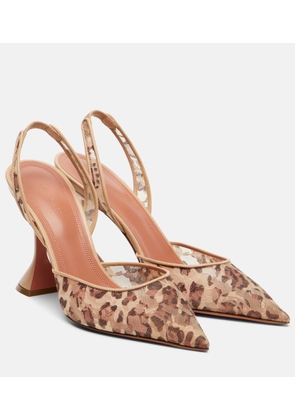 Amina Muaddi Holli 95 leopard-print slingback pumps