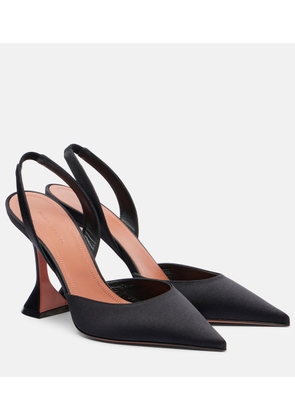 Amina Muaddi Holli 95 satin slingback pumps