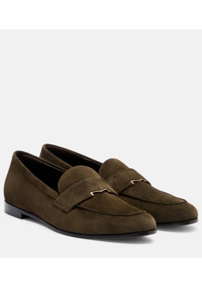 Max Mara Embellished suede loafers