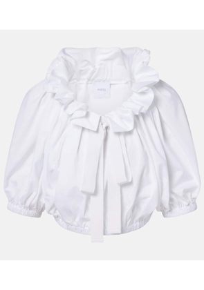 Patou Ruffled cropped cotton top
