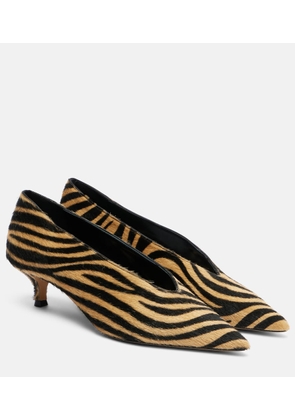 Le Monde Beryl Babouche 40 zebra-print calf hair pumps