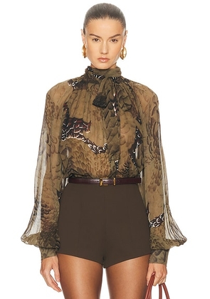 Ronny Kobo Zenia Top in Jade Camo - Green. Size M (also in XS).