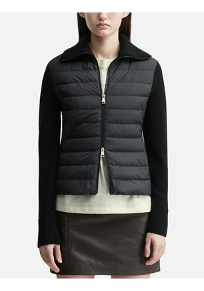 Padded Wool Zip-Up Cardigan