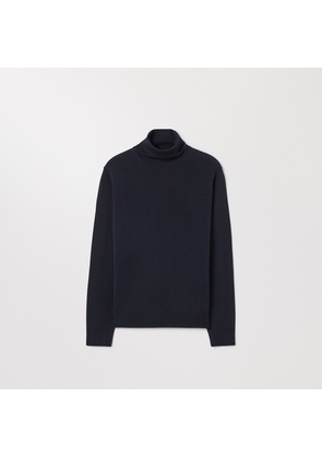 The Merino Roll Neck Dark Navy