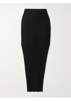 Rick Owens - Sacri Ribbed Wool-blend Midi Skirt - Black - x small,small,medium,large,x large
