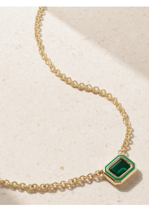 Alison Lou - Madison 14-karat Gold, Emerald And Enamel Necklace - Green - One size