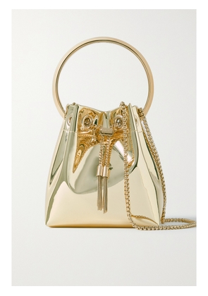 Jimmy Choo - Bon Bon Metallic Mirrored-leather Bucket Bag - Gold - One size