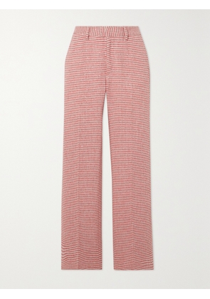 Alessandra Rich - Checked Sequined-embellished Wool-blend Tweed Straight-leg Pants - Red - IT36,IT38,IT40,IT42,IT44,IT46