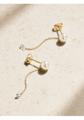 Mizuki - 14-karat Gold, Pearl And Diamond Earrings - One size
