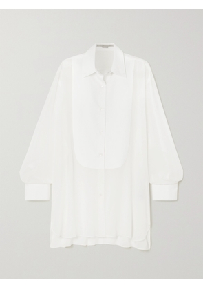 Stella McCartney - Paneled Cotton-piqué And Silk-chiffon Shirt - White - IT36,IT38,IT40,IT42,IT44,IT46,IT48,IT50