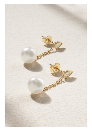 Mizuki - 14-karat Gold, Pearl And Diamond Earrings - One size