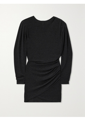Marant Étoile - Benedicte Gathered Metallic Stretch-jersey Mini Dress - Black - FR 34,FR 36,FR 38,FR 40,FR 42,FR 44