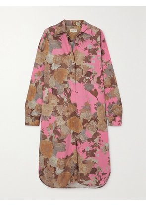Dries Van Noten - Floral-print Cotton-poplin Shirt Dress - Pink - x small,small,medium,large