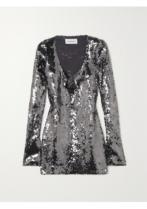 16ARLINGTON - Solaria Sequined Tulle Mini Dress - Gray - UK 4,UK 6,UK 8,UK 10,UK 12,UK 14,UK 16