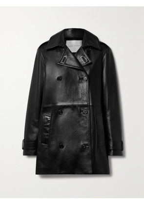 Veronica de Piante - Charlotte Double-breasted Leather Trench Coat - Black - IT38,IT40,IT42,IT44,IT46