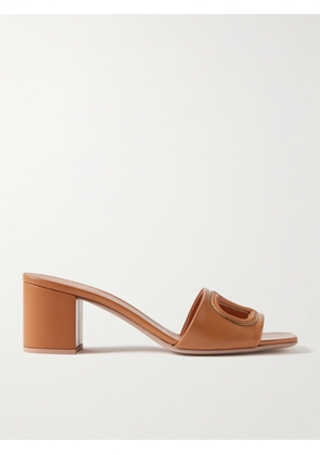 Valentino Garavani - Vlogo 60 Cutout Leather Mules - Brown - IT35,IT35.5,IT36,IT36.5,IT37,IT37.5,IT38,IT38.5,IT39,IT39.5,IT40,IT40.5,IT41,IT41.5,IT42