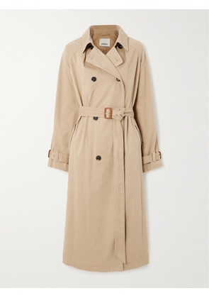 Isabel Marant - Belted Double-breasted Cotton-gabardine Trench - Neutrals - FR 34,FR 36,FR 38,FR 40,FR 42,FR 44