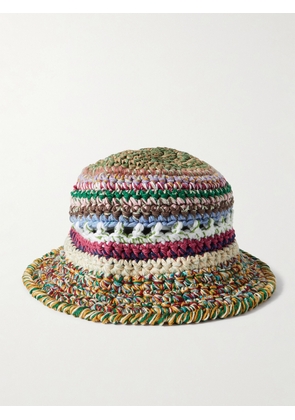 ULTRAVIOLHAT - Crocheted Cotton And Raffia-blend Bucket Hat - Multi - One size
