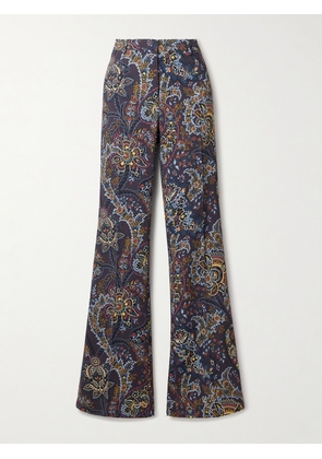 Etro - Paisley-print Crepe Flared Pants - Black - IT36,IT38,IT40,IT42,IT44,IT46,IT48,IT50
