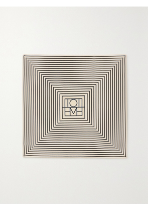 TOTEME - Striped Silk Crepe De Chine Scarf - Cream - One size