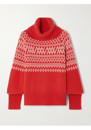 We Norwegians - Setesdal Merino-wool And Cashmere-blend Turtleneck Sweater - Red - x small,small,medium,large,x large