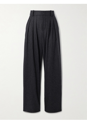 Isabel Marant - Casile Pleated Wool-flannel Tapered Pants - Gray - FR 34,FR 36,FR 38,FR 40,FR 42