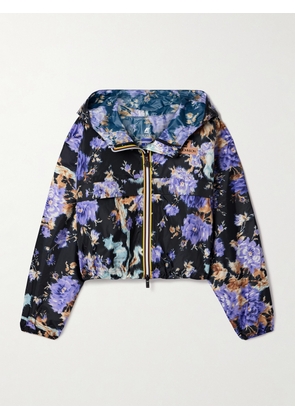 Ulla Johnson - + K-way Cropeley Cropped Hooded Ripstop Jacket - Purple - small,medium