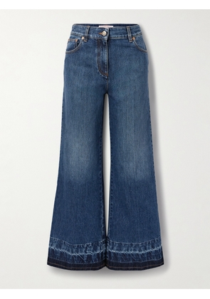 Valentino Garavani - Embellished High-rise Flared Jeans - Blue - 24,25,26,27,28,29,30,31,32