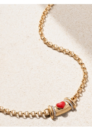 L’Atelier Nawbar - Warrior Venus 18-karat Gold, Coral And Diamond Necklace - One size