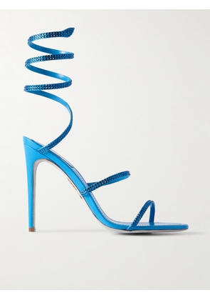 René Caovilla - Cleo Crystal-embellished Satin Sandals - Blue - IT35,IT36,IT36.5,IT37,IT37.5,IT38,IT38.5,IT39,IT39.5,IT40,IT41,IT42