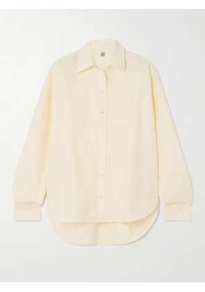 TOTEME - Embroidered Organic Cotton Oxford Shirt - Yellow - DK32,DK34,DK36,DK38,DK40,DK42