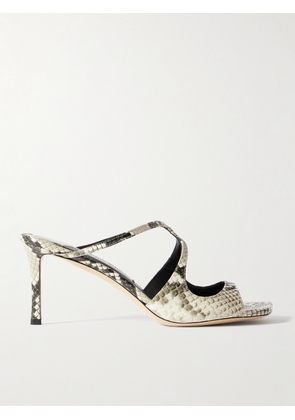 Jimmy Choo - Anise 75 Cutout Snake-effect Glossed-leather Sandals - Animal print - IT36,IT36.5,IT37,IT37.5,IT38,IT38.5,IT39,IT39.5,IT40,IT40.5,IT41,IT41.5,IT42