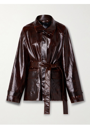 Proenza Schouler - Finch Belted Coated Cotton-blend Jacket - Brown - US2,US4,US6