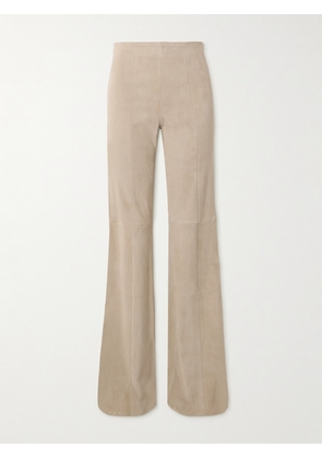 STOULS - Gégé Suede Flared Pants - Neutrals - xx small,x small,small,medium,large,x large