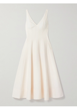 STAUD - Marieta Paneled Cotton-blend Faille Midi Dress - Ivory - US0,US2,US4,US6,US8,US10,US12