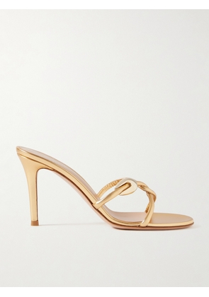 Gianvito Rossi - Jungle Mamba 85 Embellished Metallic Leather Mules - Gold - IT36,IT36.5,IT37,IT37.5,IT38,IT38.5,IT39,IT39.5,IT40,IT40.5,IT41,IT41.5,IT42