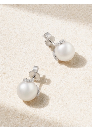 Mikimoto - 18-karat White Gold, Pearl And Diamond Earrings - One size