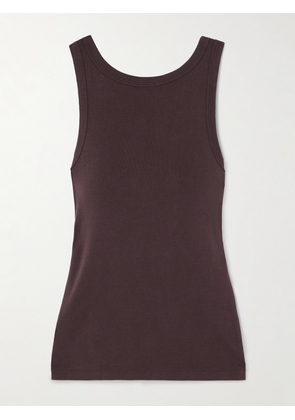 ST. AGNI - Ribbed Organic Cotton-jersey Tank - Brown - xx small,x small,small,medium,large,x large