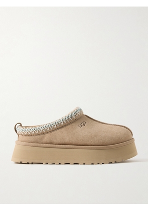 UGG - Tazz Wool-blend Fleece-lined Embroidered Suede Platform Slippers - Neutrals - US5,US6,US7,US8,US9,US10,US11