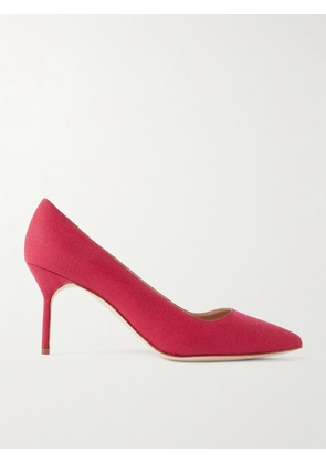 Manolo Blahnik - Bb 70 Canvas Pumps - Red - IT36,IT36.5,IT37,IT37.5,IT38,IT38.5,IT39,IT39.5,IT40,IT40.5,IT41,IT41.5,IT42,IT43