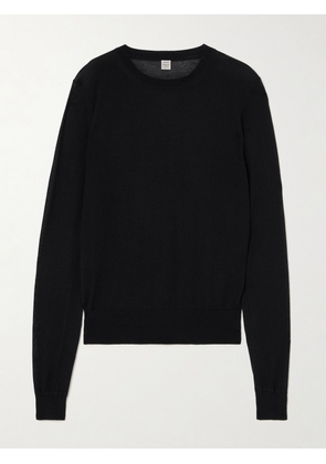 TOTEME - Knitted Silk-blend Sweater - Black - xx small,x small,small,medium,large,x large