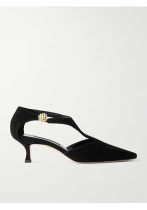 Manolo Blahnik - Shufta 50 Embellished Suede Pumps - Black - IT36,IT36.5,IT37,IT37.5,IT38,IT38.5,IT39,IT39.5,IT40,IT40.5,IT41,IT41.5,IT42