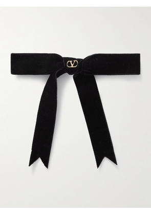 Valentino Garavani - Silk-velvet Bow Hair Clip - Black - One size